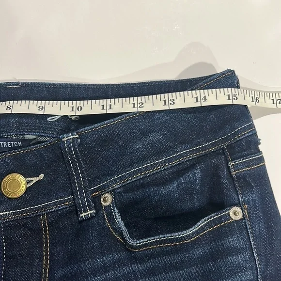 American Eagle Slim Boot Cut Blue Jean Feathering Low Rise Size 4 Regular L32 - Picture 7 of 10